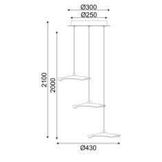 ACA ACA Lighting závěsné svítidlo LED 15W 3000K 1050lm NINFEA mosaz kov IP20 D43XH210CM ZM34LEDP45BR