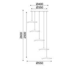 ACA ACA Lighting závěsné svítidlo LED 25W 3000K 1750lm NINFEA mosaz kov IP20 D55XH260CM ZM34LEDP55BR