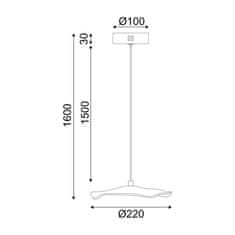 ACA ACA Lighting závěsné svítidlo LED 5W 3000K 400lm NINFEA mosaz kov IP20 D22XH160CM ZM34LEDP22BR