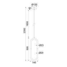 ACA ACA Lighting závěsné svítidlo LED 8W 3000K 560lm VENUS mosaz kov IP20 15X2,3XH230CM ZM32LEDP15BR