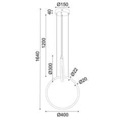 ACA ACA Lighting závěsné svítidlo LED 24W 3000K 1680lm VENUS chrom kov IP20 40X30XH164CM ZM31LEDP40CH