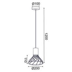 ACA ACA Lighting závěsné svítidlo 1xGU10 TORNADE kov černá plus dřevo D20X120CM OD95311PB