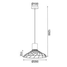 ACA ACA Lighting závěsné svítidlo 1xGU10 TORNADE kov černá plus dřevo D35X120CM OD95301PB