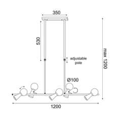 ACA ACA Lighting závěsné svítidlo 5xG9 plus 5xGU10 KIMOLOS zlatá kov plus bílá 120X26X120CM OD94205PG