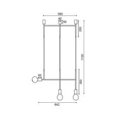 ACA ACA Lighting závěsné svítidlo 3XE27 černá kov 64X4X110CM KYOTO TNK853P64BK