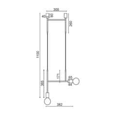 ACA ACA Lighting závěsné svítidlo 2XE27 zlatá kov 38X4X110CM KYOTO TNK852P38GD