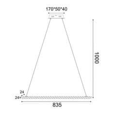 ACA ACA Lighting závěsné svítidlo LED 13W 3000K 1300lm CANDELA dřevo 83,5X8XH100CM TNK299LED13P