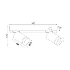 ACA ACA Lighting nástěnné a stropní svítidlo 2XGU10 DIVINO černá hliník IP20 32X7X13,5CM RA3632SBK