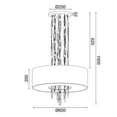 ACA ACA Lighting závěsné svítidlo 5XE14 CASCADA zlatá plus bílá D60XH100CM EG4205PCG