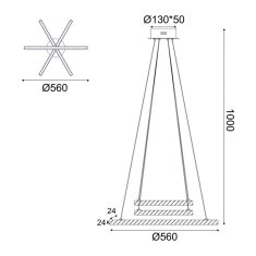 ACA ACA Lighting závěsné svítidlo LED 27W 3000K 2850lm CANDELA dřevo D56XH100CM TNK299LED27P