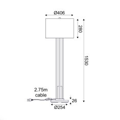 ACA ACA Lighting stojací lampa 1XE27 BELIZE zlatá plus bílá mramor, kov IP20 D40,6XH153CM ML127161FGW