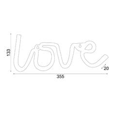 ACA ACA Lighting LOVE, 118 neonová LED lampička na baterie (3xAA)/USB, WW, IP20, 35.5x2x13cm X041181322