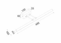 ACA ACA Lighting nástěnné svítidlo LED 12W 4000K 780lm chrom IP44 50X6X19CM RIO PN10LEDW504CH