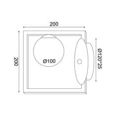 ACA ACA Lighting nástěnné svítidlo 1xG9 QUADRO černá plus bílá 22X15X20CM OD91221W