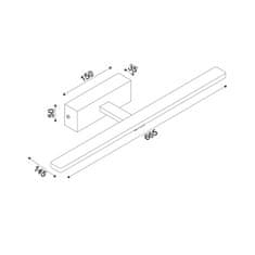 ACA ACA Lighting nástěnné svítidlo LED 12W 3000K 780lm PALM A černá IP44 66,5X14,5X5CM PN15LEDW67BK