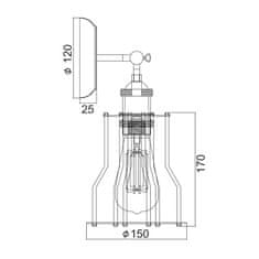 ACA ACA Lighting nástěnné svítidlo černá 1XE27 SOTIS KS1342W151BKACA