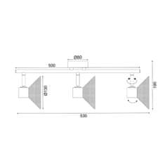 ACA ACA Lighting nástěnné a stropní svítidlo 3XE14 PALOMA bílá 53X13X19CM TNK2833SW