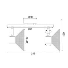 ACA ACA Lighting nástěnné a stropní svítidlo 2XE14 PALOMA bílá 32X13X19CM TNK2832SW