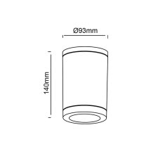 ACA ACA Lighting GU10 venkovní kulaté stropní svítidlo 230V černá IP65 GU10 MAX.7W SL7033B