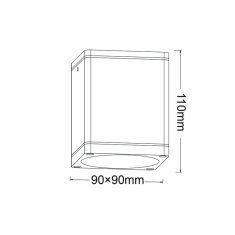 ACA ACA Lighting GU10 venkovní hranaté stropní svítidlo 230V zlatá černá IP65 GU10 MAX.35W LG2401GU10GB