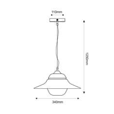 ACA ACA Lighting černé venkovní závěsné svítidlo JULIE 1XE27 IP44 s opálovým sklem JULIE1PBK