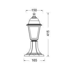 ACA ACA Lighting venkovní 4S plastová stojací lampa rezavá 40,5CM E27 IP44 PLGP3R