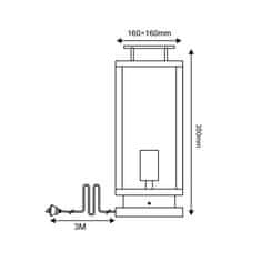 ACA ACA Lighting černá stolní/stojací lampa CELIA 1XE27 IP44 s kabelem do zásuvky čiré sklo CELIA1FPLBK