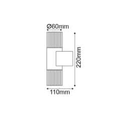 ACA ACA Lighting venkovní nástěnné svítidlo UP-DOWN čirá 2W LED 3000K 230V šedá HA5504A