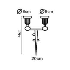 ACA ACA Lighting zahradní bodové svítidlo 2xE27 PAR38 černá No79-B AC.045GL79