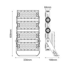 ACA ACA Lighting LED HIGH POWER FLOOD reflektor 480W 74400lm 5000K 40° 230V AC IP65 IK10 GLAD4805040