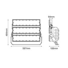 ACA ACA Lighting LED HIGH POWER FLOOD reflektor 720W, 111600lm, 5000K, 20°, 230V AC, IP66, IK10 GLAD7205020