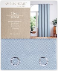 AmeliaHome Závěs Clear s průchodkami 140x250 modrý/bílý