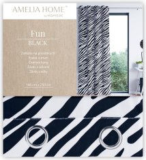 AmeliaHome Závěs Fun s průchodkami 140x250 černobílý