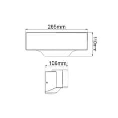 ACA ACA Lighting LED SMD venkovní nástěnné svítidlo 13W 710LM 110d 230V AC 3.000K tmavá šedá CRI80 IP65 30.000hod LG7105G