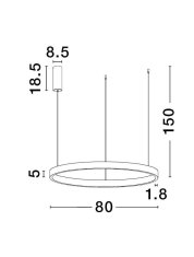 Nova Luce NOVA LUCE závěsné svítidlo ELOWEN černý hliník a silikon LED 80W 3000K stmívatelné 9345664