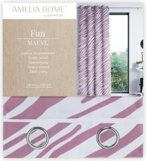 AmeliaHome Závěs Fun s průchodkami 140x250 fialový/bílý