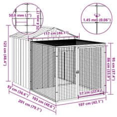 Vidaxl Kurník s výběhem antracitový 117x201x123 cm pozinkovaná ocel
