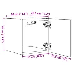 Vidaxl Nástěnné TV skříňky 2 ks bílé 30,5x30x30 cm