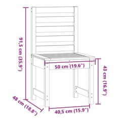 Vidaxl Zahradní židle 2 ks 50x48x91,5 cm masivní borové dřevo