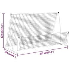 Vidaxl Fotbalový rebounder 2 v 1 202 x 104 x 120 cm ocel