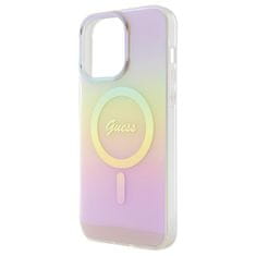 Guess hard silikonový kryt iPhone 15 PRO 6.1" pink IML Iridescent MagSafe