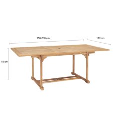 Vidaxl Rozkládací zahradní stůl (150–200) x 100 x 75 cm masivní teak