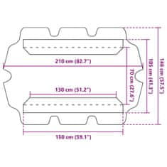 Vidaxl Náhradní stříška na houpačku terakotová 150/130 x 105/70 cm