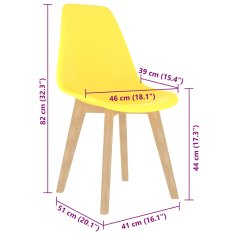 Vidaxl Jídelní židle 6 ks žluté plast
