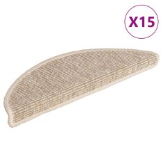 Vidaxl Samolepící nášlapy na schody 15 ks 56x17x3 cm světle béžové