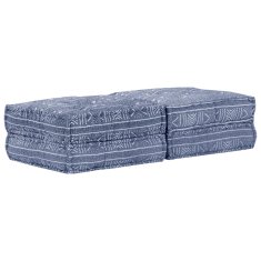 Vidaxl 2místný modulární pouf indigo textil