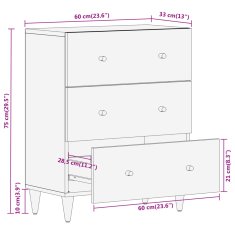 Vidaxl Odkládací skříňka 60 x 33 x 75 cm masivní mangovníkové dřevo