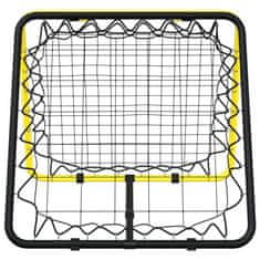 Vidaxl Fotbalový rebounder oboustranný nastavitelný žlutý a černý ocel