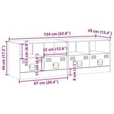 Vidaxl TV skříňky 2 ks hořčicově žluté 67 x 39 x 44 cm ocel