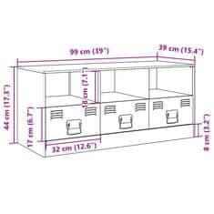 Vidaxl TV skříňka antracitová 99 x 39 x 44 cm ocel